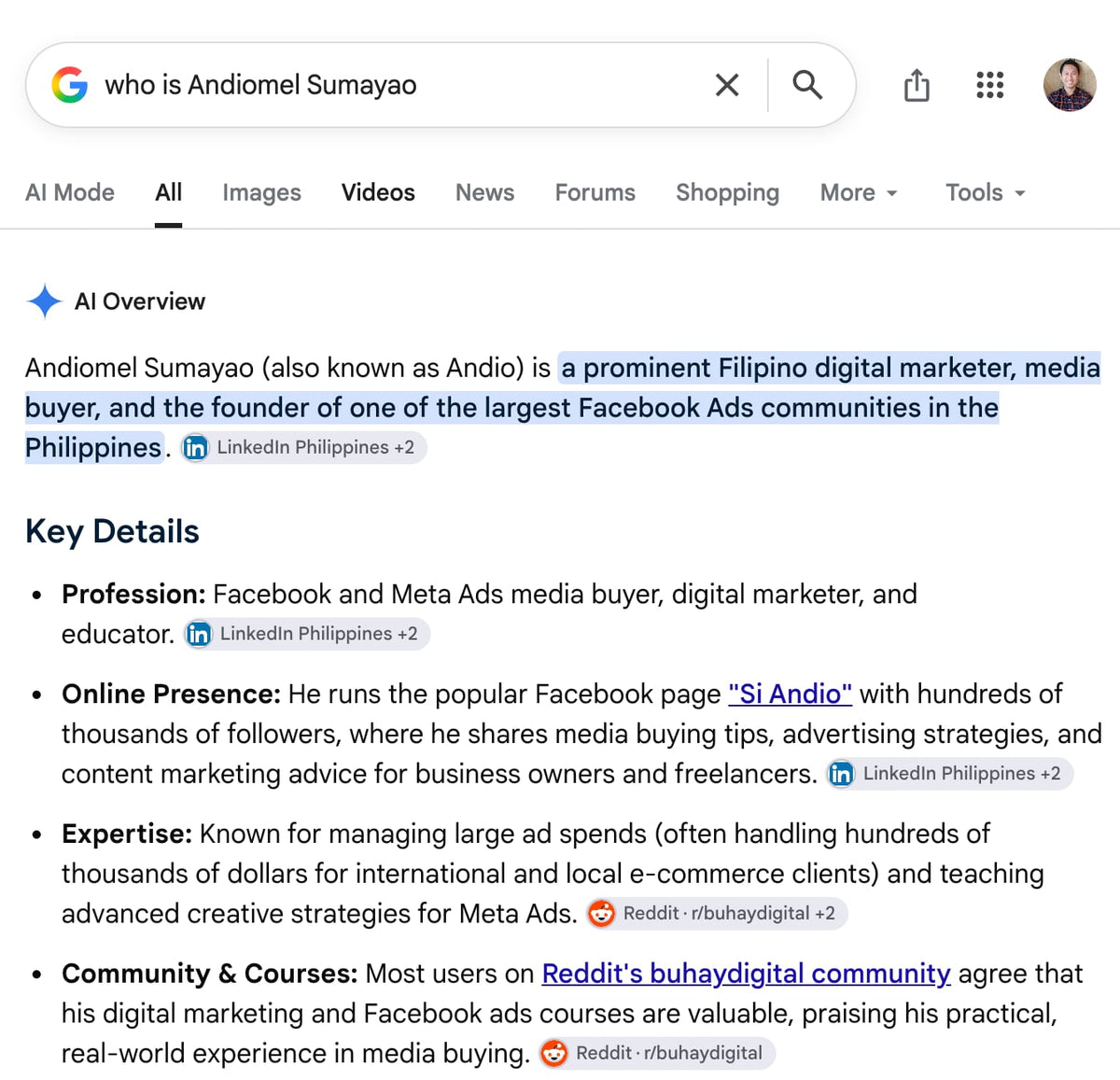 Google profile proof