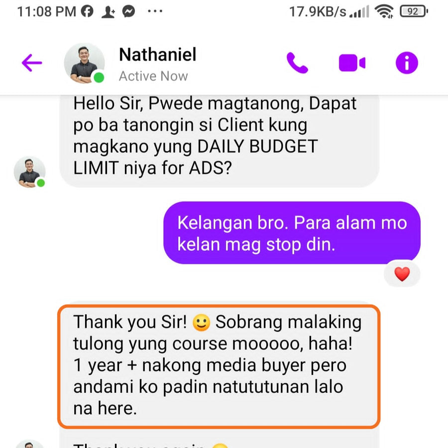 Student testimonial