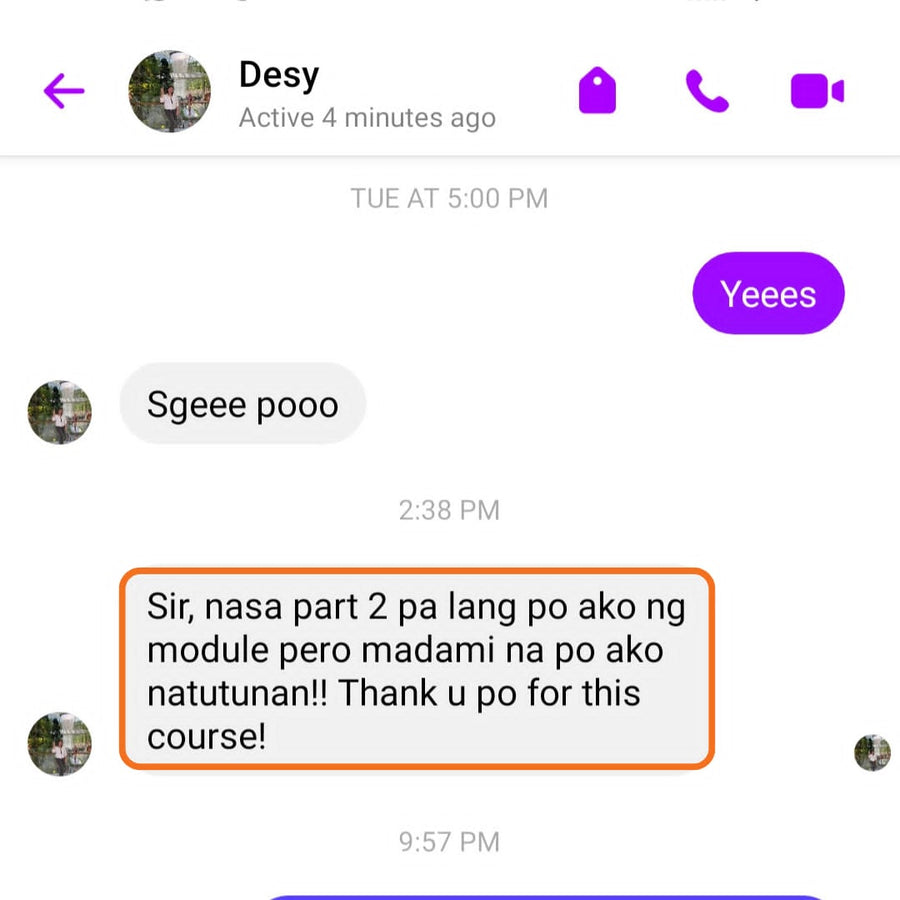 Student testimonial