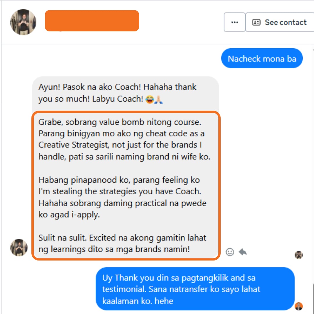 Student success testimonial