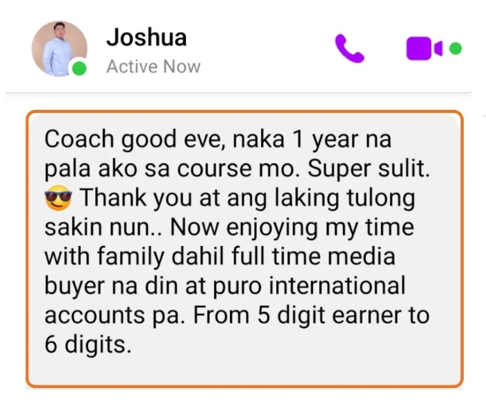 Student testimonial
