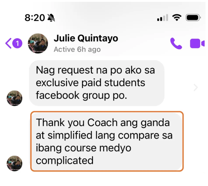 Student testimonial