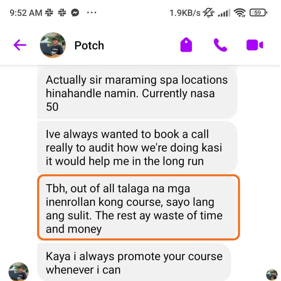 Student testimonial