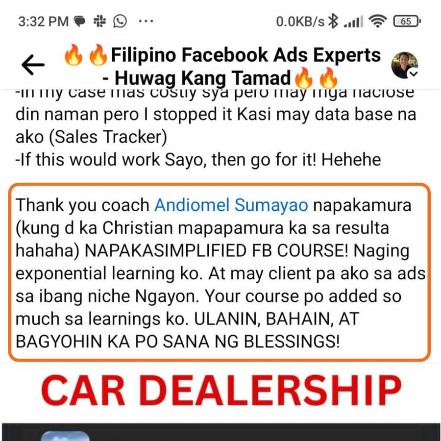 Student testimonial